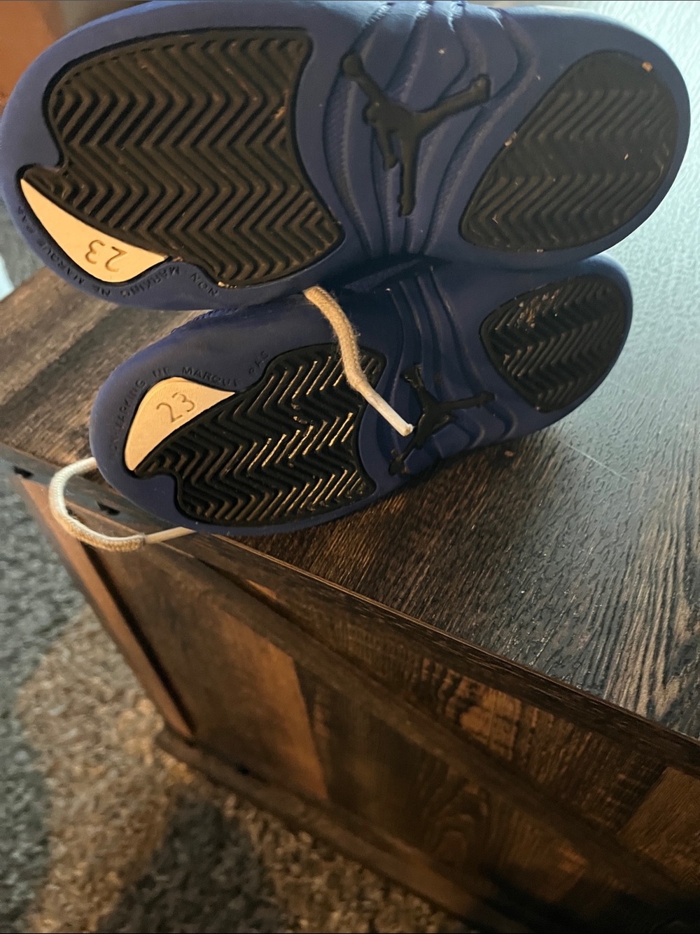 Jordan Kids White and Blue High-Top Basketball Sneakers - Picture 5 of 5
